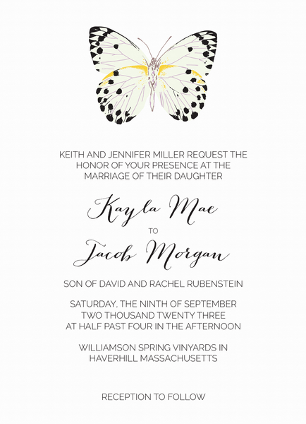 Butterfly Wedding Invite