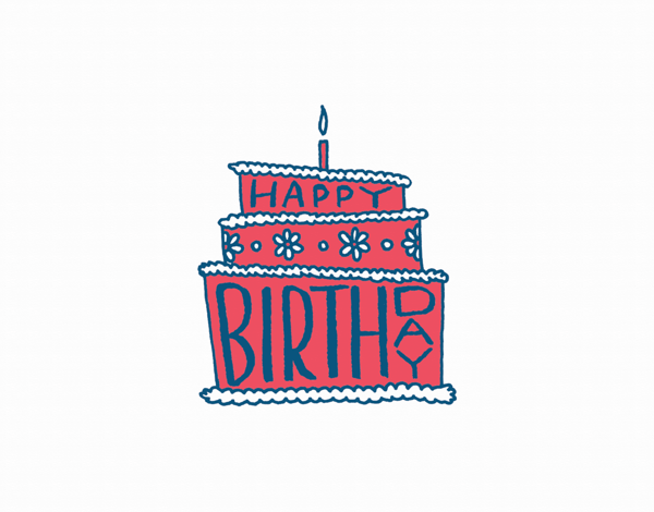 Hand Lettering Happy Birthday Cake Card