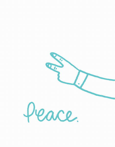 Hand Drawn Peace Friend Card