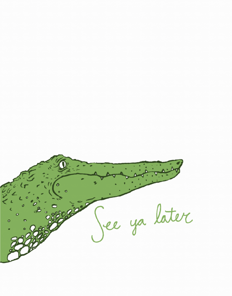 See Yak Later Alligator Friend Card