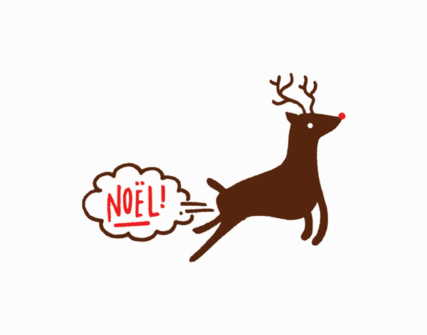 funny noel greeting with reindeer