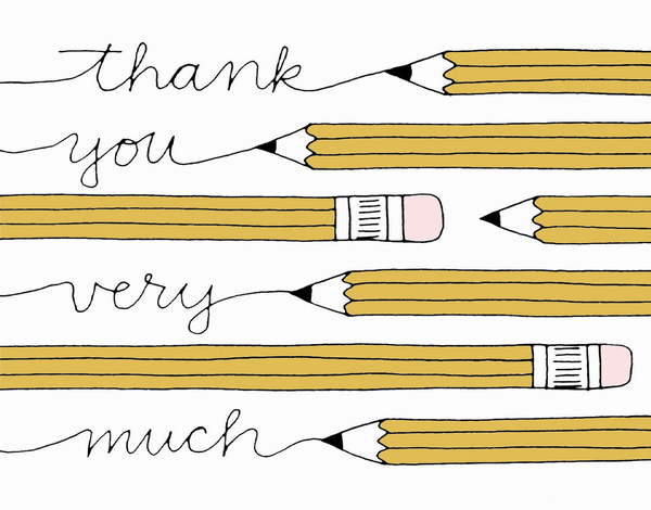 Pencils Written Thank You Card