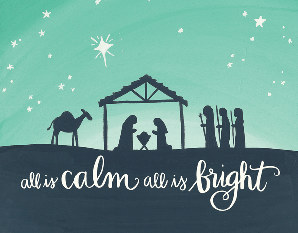 All Is Calm Manger Holiday Card