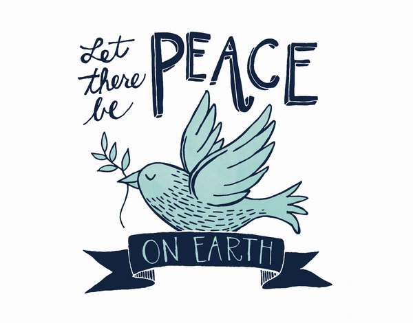 Blue Bird Peace On Earth Card