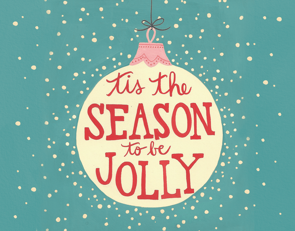 cheerful christmas ornament tis the season Card