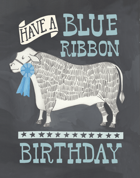 Blue Ribbon County Fair Birthday Card
