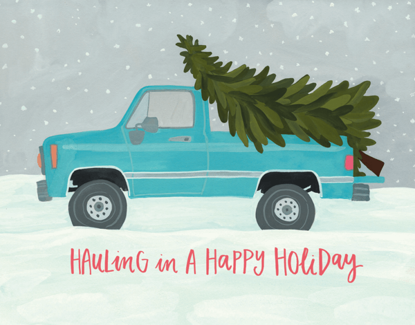 Painted Truck Holiday greeting Card