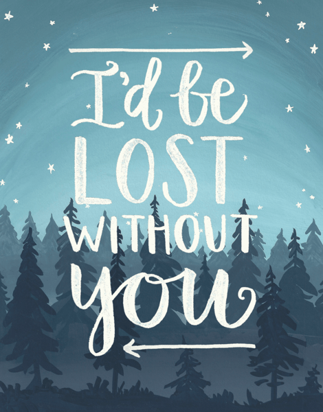 Lost Without You Love Card
