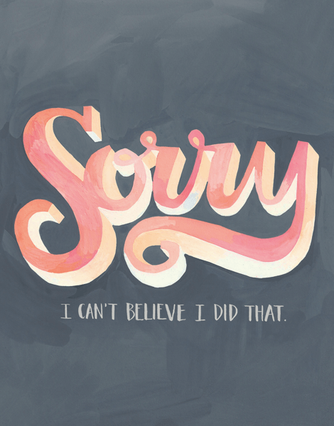 Pink Sorry Apology Card