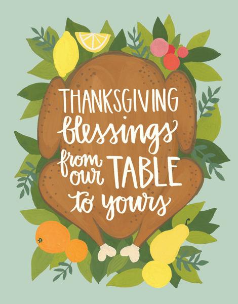 Rustic Blessings Thanksgiving Card