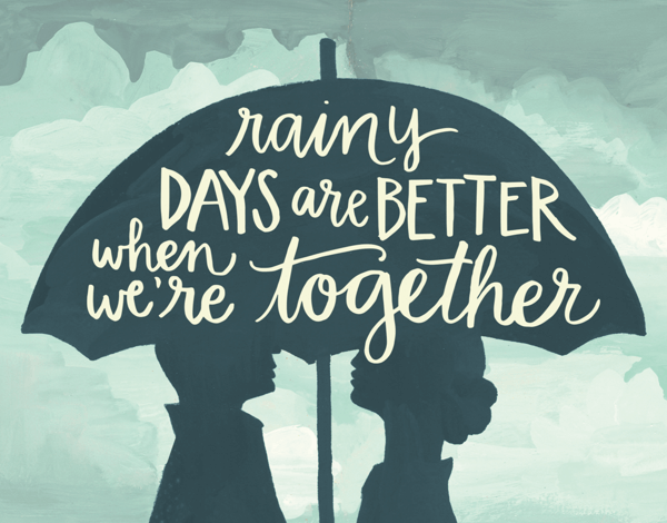 Silhouette Rainy Days Love Card