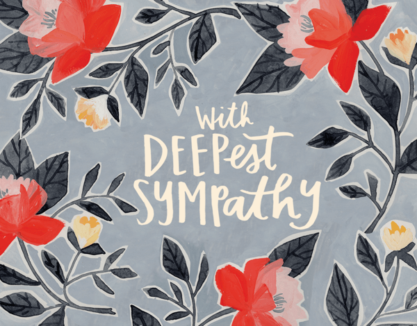 Painted Floral Deepest Sympathy Card