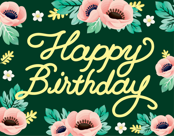 Floral Anemone Birthday Card