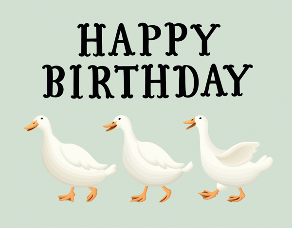 Childhood Ducks Birthday Card