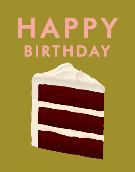 Chocolate Cake Happy Birthday Card