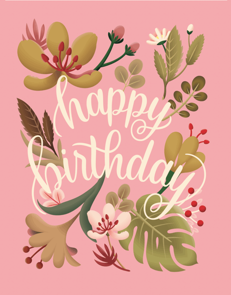 Pink Botanical Birthday