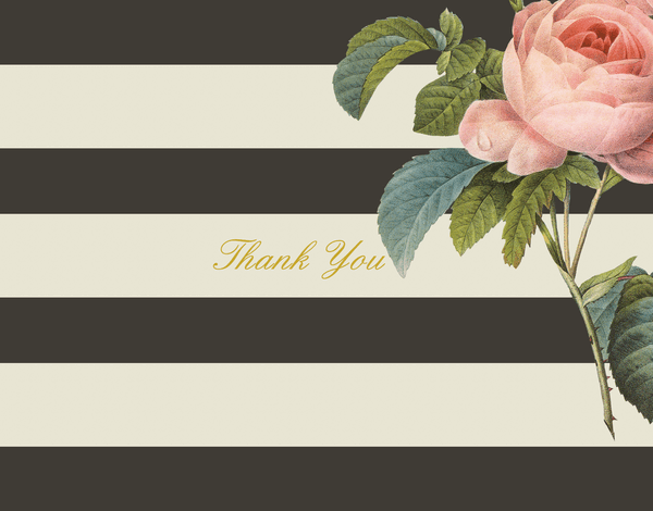 Floral Stripe Thank You Card