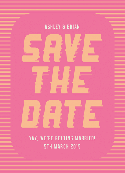 Pink and Coral Save the date