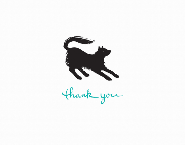 Black Cat Thanks Greeting Card