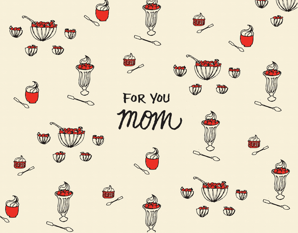 Sweet strawberry drawing mother's day card