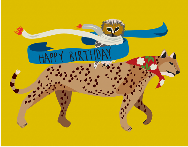 Cheetah And Owl Birthday