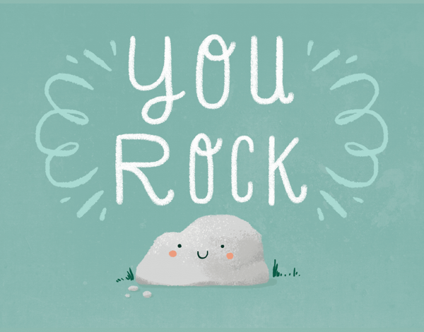 Adorable Pun You Rock Congrats Card