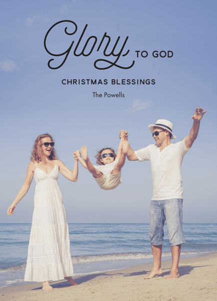 simple glory to god photo holiday card 