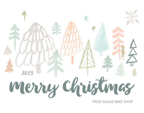 christmas trees illustration merry christmas card