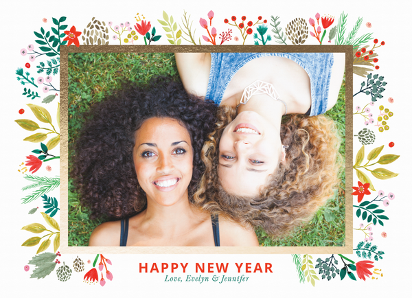 Sweet Floral New Year Frame
