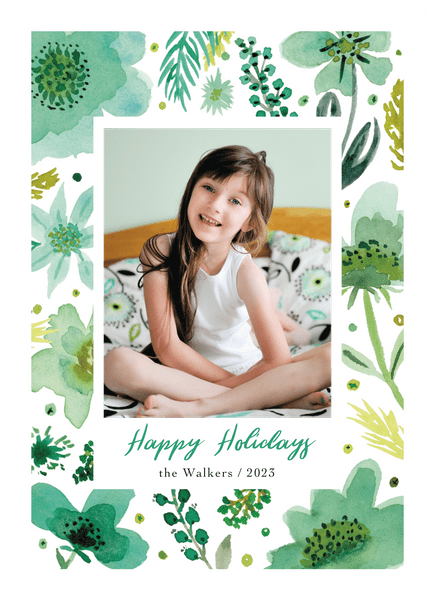Green Happy Holidays Florals