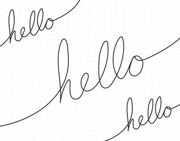 Simple Calligraphy Hello Card