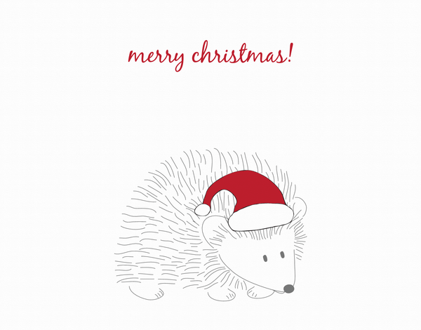 Hedgehog Merry Christmas Card