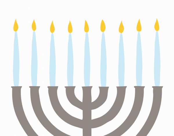Painted Menorah Happy Hanukkah Card