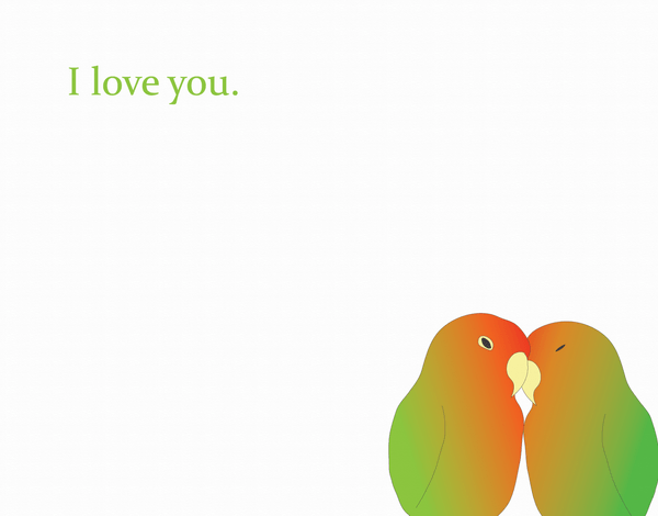I Love You Love Birds Valentines Day Card