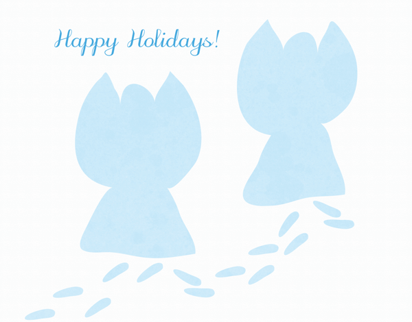 Snow Angels Happy Holidays Card