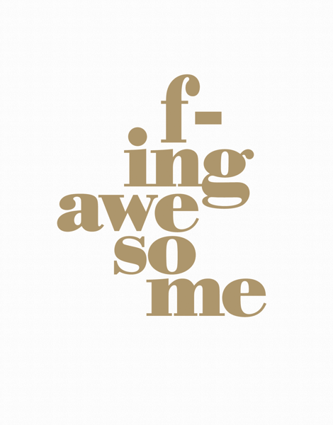 Simple F in Awesome I Love You Card