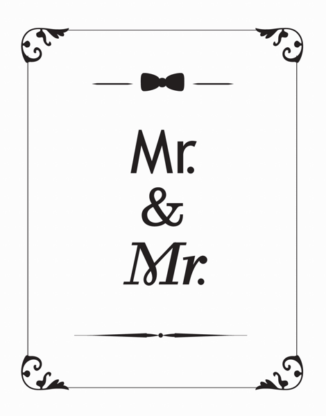 Classic Mr. And Mr. Wedding Thank You Card