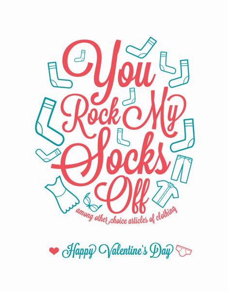 Rock My Socks Off Valentine's Day Card