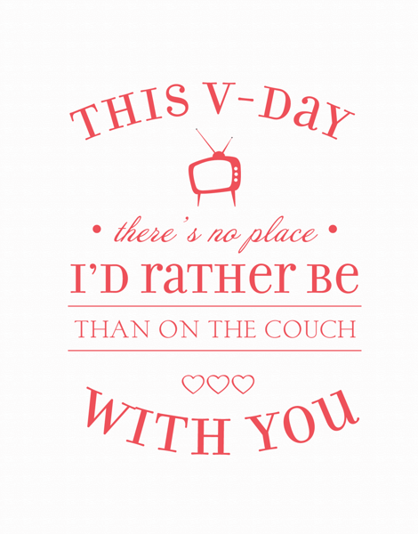 charming Couch Potato Valentine's Day Card