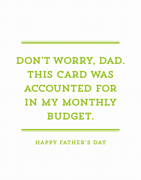 Dad Budget