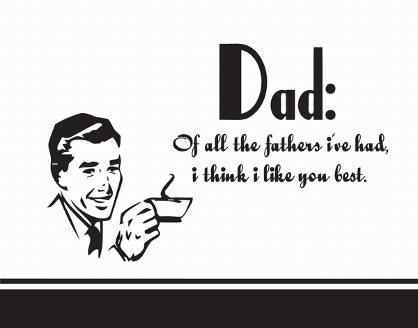 Black and White Quirky Father's Day Card