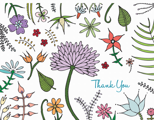 Pastel Flowers Thank You card