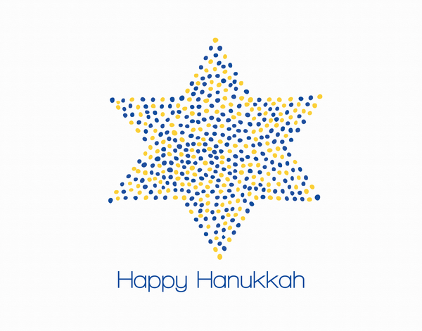 Dotted Star of David Happy Hanukkah Card