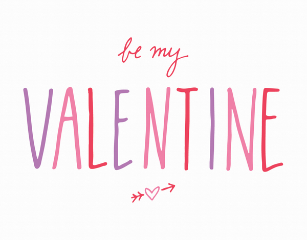 Simple Cursive Be My Valentine card