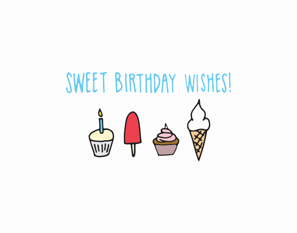 Sweet Ice cream birthday wishes card
