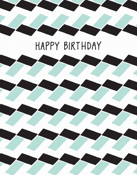 Geometric black and white Birthday Card
