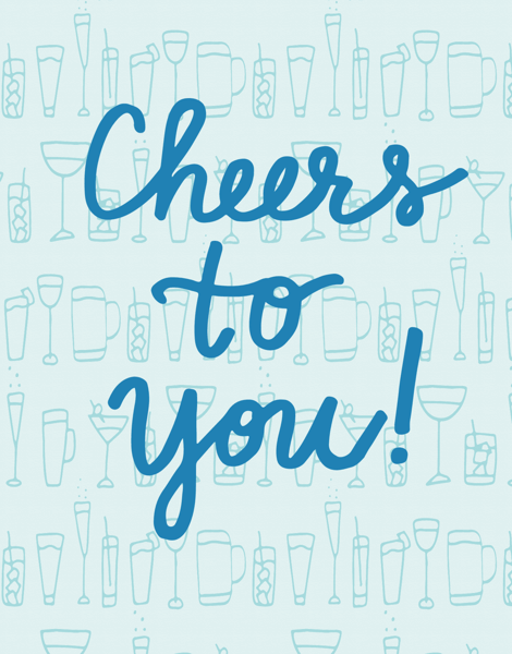 Blue Cheers To You Congratulations Card