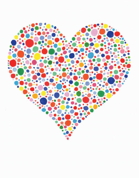 Rainbow Dot Heart