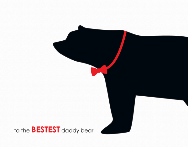 Cute bear illustration father's day card