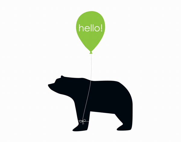 Adorable Bear Graphic hello card